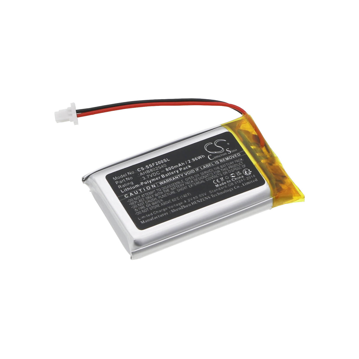 3.7V, Li-Polymer, 800mAh Headset Battery Fits Sena, Sf2, Sf4, 2.96Wh Wireless Headset Cameron Sino Technology Limited