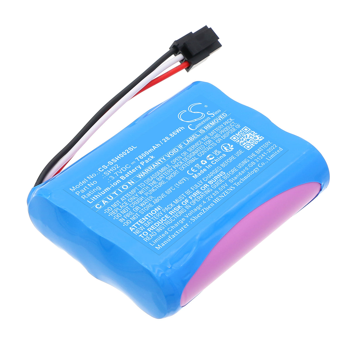 3.7V, Li-ion, 7800mAh, Cosmetic Mirror battery fits Simplehuman, SH02, ST3007, ST3011, 28.86Wh Cosmetic Mirror Cameron Sino Technology Limited