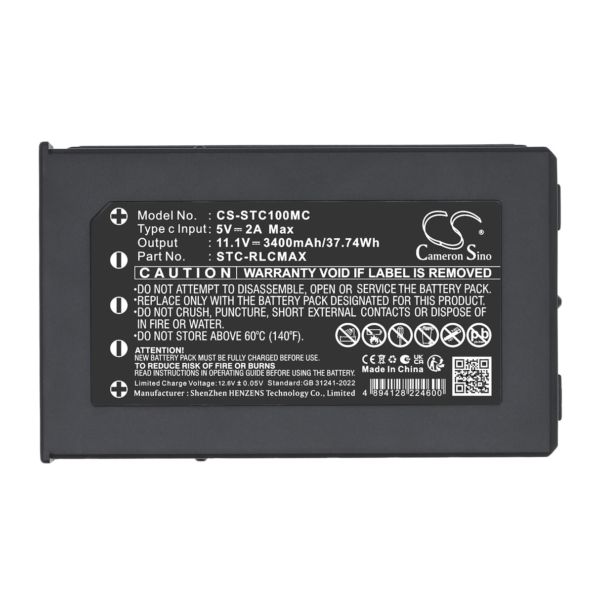 11.1V, Li-ion, 3400mAh, Sports & Outdoors battery fits Stealth Cam, STC-RLCMAX, Deceptor Max, FieldMax, 37.74Wh Sports & Outdoors Cameron Sino Technology Limited