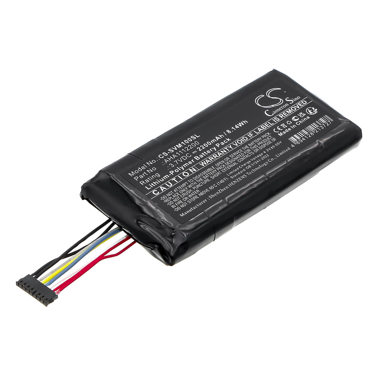 3,7V, Li-Polymère, 2200mAh, Batterie de télécommande compatible avec Savant, Pro Rem-1000 Télécommande à écran tactile, 8,14Wh Télécommande Cameron Sino Technology Limited