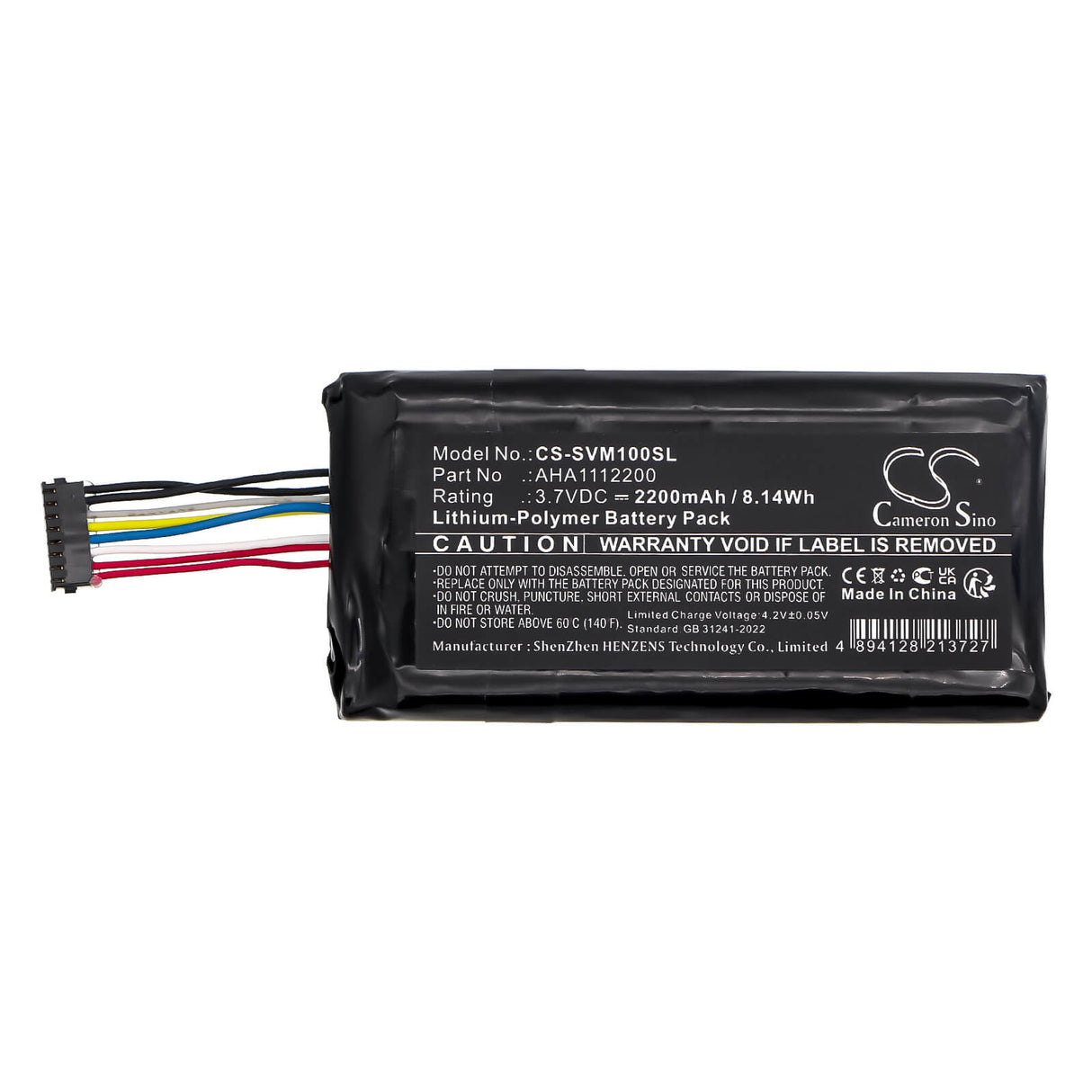 3,7V, Li-Polymère, 2200mAh, Batterie de télécommande compatible avec Savant, Pro Rem-1000 Télécommande à écran tactile, 8,14Wh Télécommande Cameron Sino Technology Limited