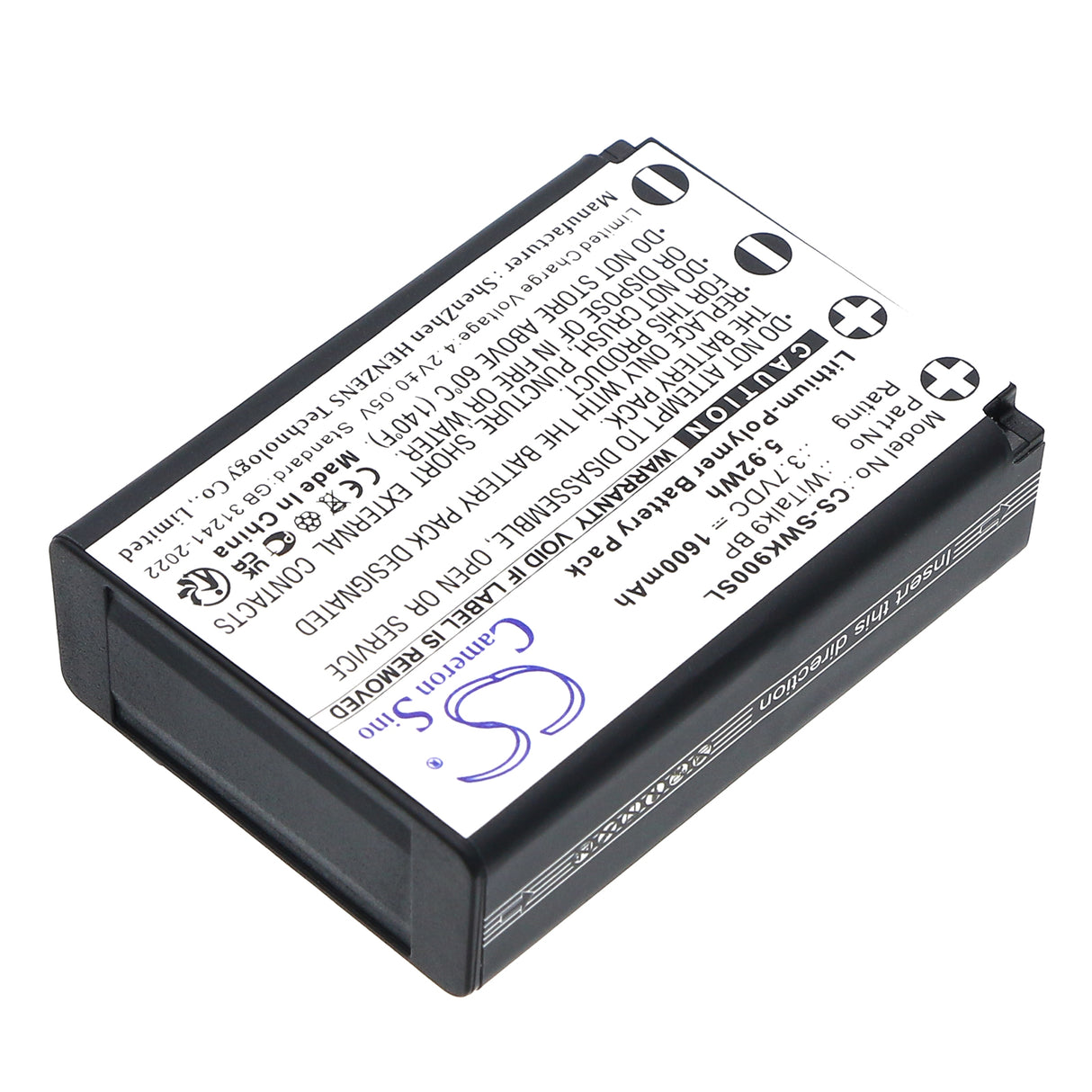 3.7V, Li-Polymer, 1600mAh, Wireless Headset battery fits Saramonic, WiTalk9 BP, 11601, WiTalk9 Intercom Headset, 5.92Wh Wireless Headset Cameron Sino Technology Limited