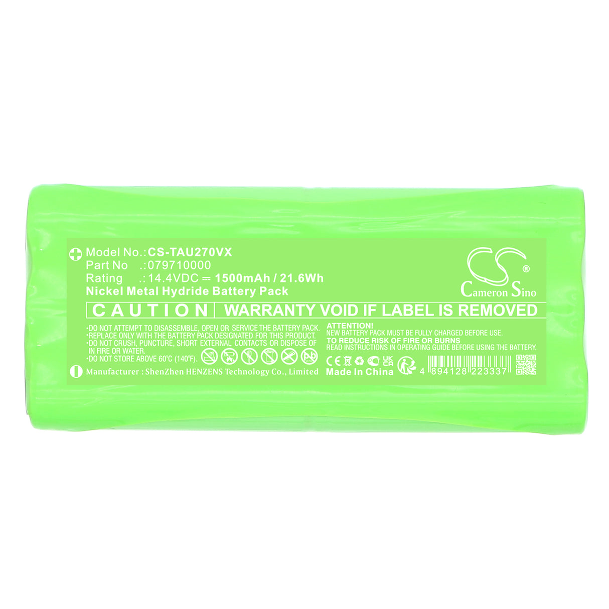14.4V, Ni-MH, 1500mAh, Vacuum battery fits Taurus, 79710000, Saugroboter Striker Slim VER. II, Striker Slim Ver II, 21.6Wh Vacuum Cameron Sino Technology Limited