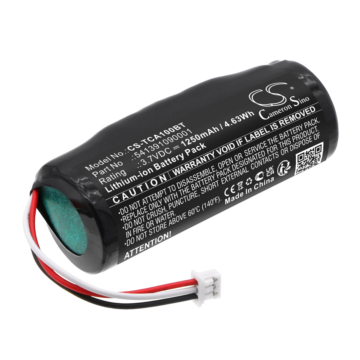 3.7V, Li-ion, 1250mAh, Alarm System battery fits Technicolor, 541391090001, TCHR1AZ0, 4.63Wh Alarm System Cameron Sino Technology Limited