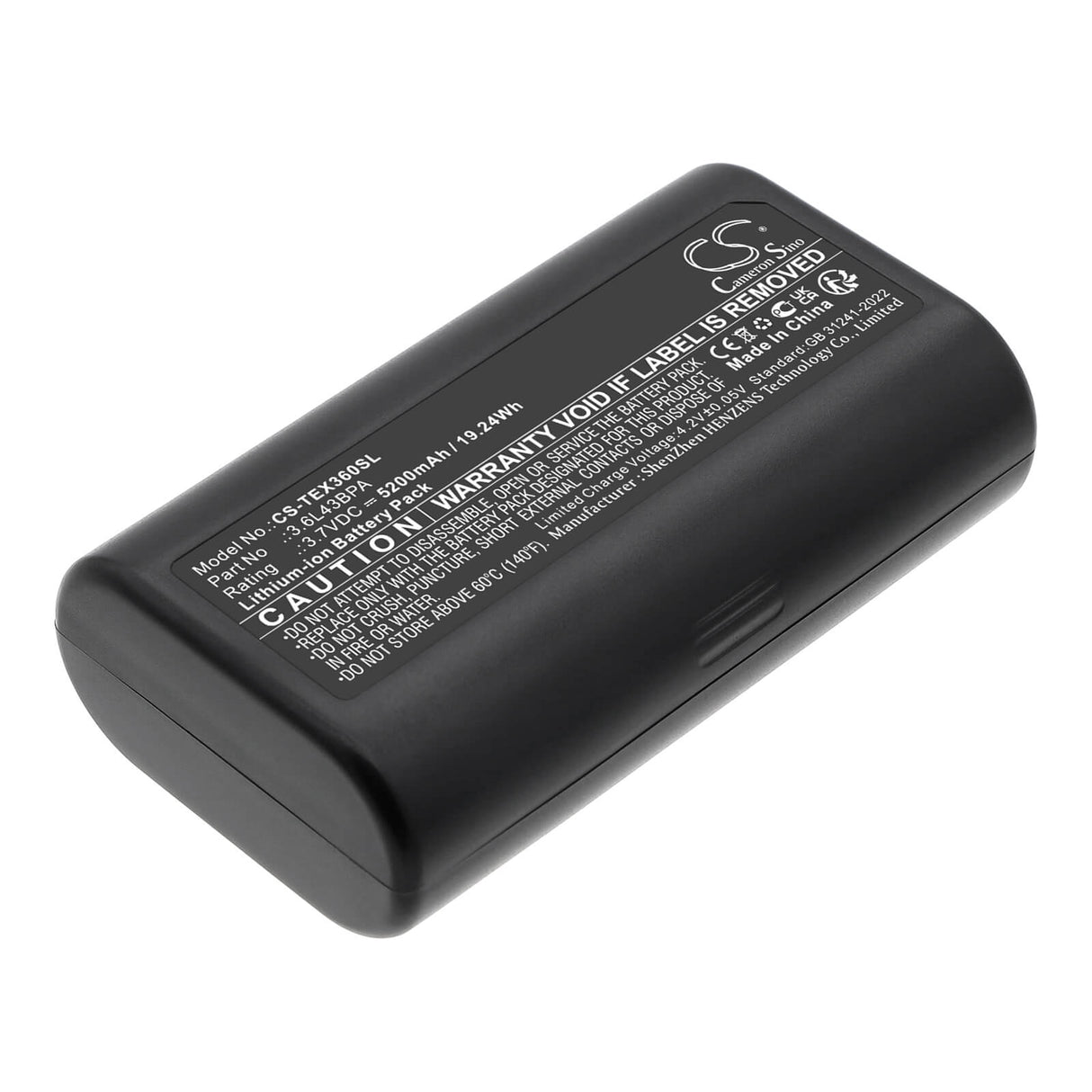 3.7V, Li-ion, 5200mAh, Equipment, Survey, Test battery fits Texas Instruments, 3.6L43BPA, TI-Navigator, 19.24Wh Equipment, Survey, Test Cameron Sino Technology Limited