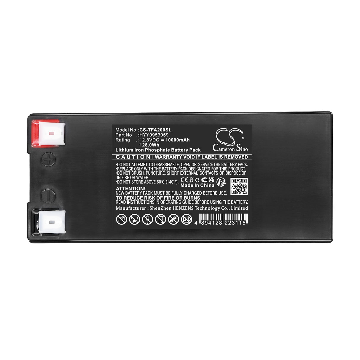 12.8V, LiFePO4, 10000mAh, Speaker battery fits Teufel, HYY0953059, ROCKSTER Air 2, 128Wh Speaker Cameron Sino Technology Limited