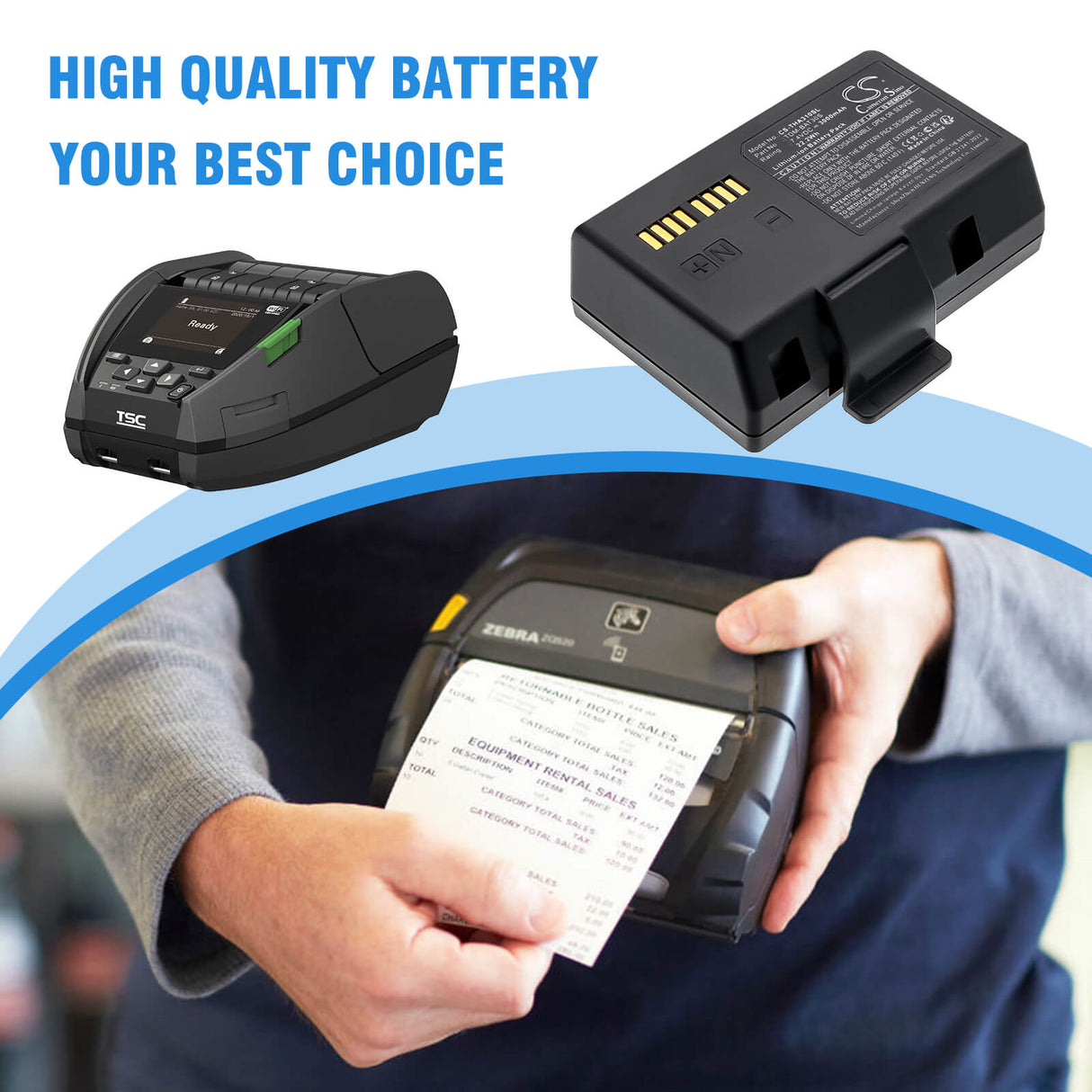 7.4V, Li-ion, 3000mAh, Portable Printer battery fits Tsc, P-SB-002, Alpha 3L, 22.2Wh Portable Printer Cameron Sino Technology Limited