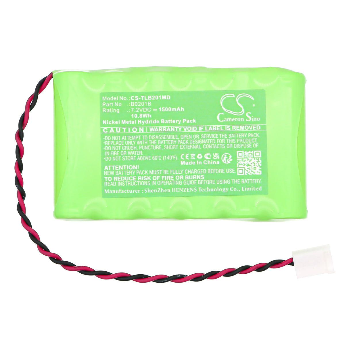 7.2V, Ni-MH, 1500mAh, Batterie médicale compatible avec Tunstall, B0201b, Lifeline Vi, Lifeline Vi+, 10.8Wh Medical Cameron Sino Technology Limited (Médical)