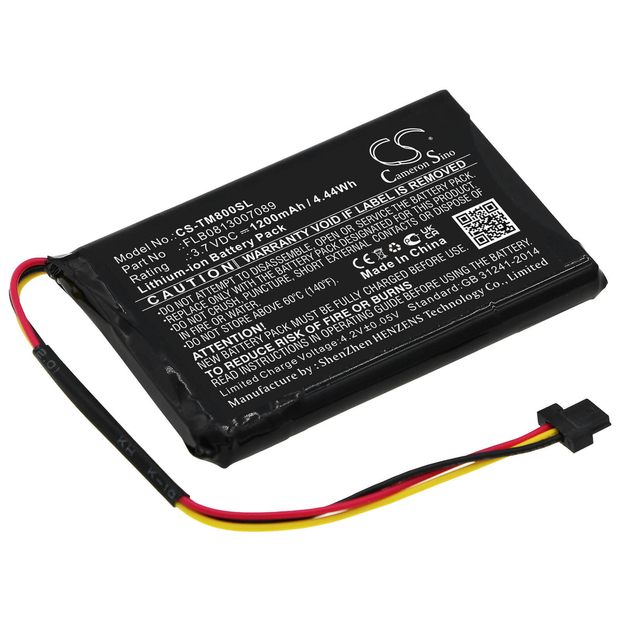 3,7V, Li-ion, 1200mAh, batterie GPS compatible avec Tomtom, Aha11111009, 4fc64 4fd6.001.00, Go 60, 4,44Wh GPS, Navigator Cameron Sino Technology Limited