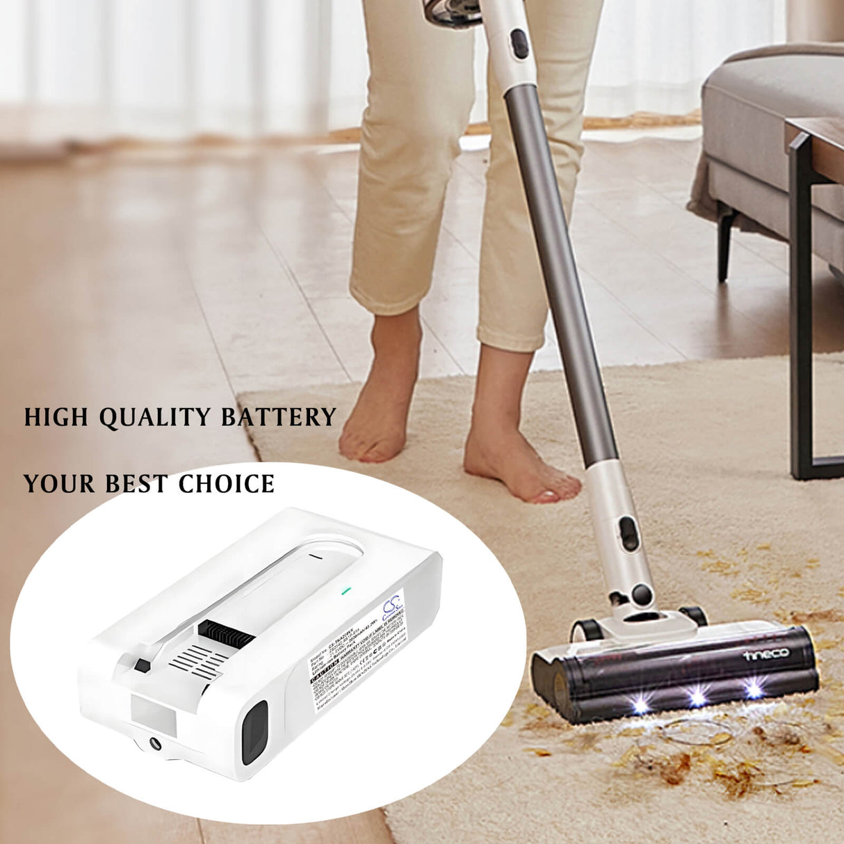 21.6V, Li-ion, 2000mAh, Vacuum battery fits Tineco, ZB2342-6S1P-01A, A20, A20 Cordless Stick Vacuum Cleaner, 43.2Wh Vacuum Cameron Sino Technology Limited