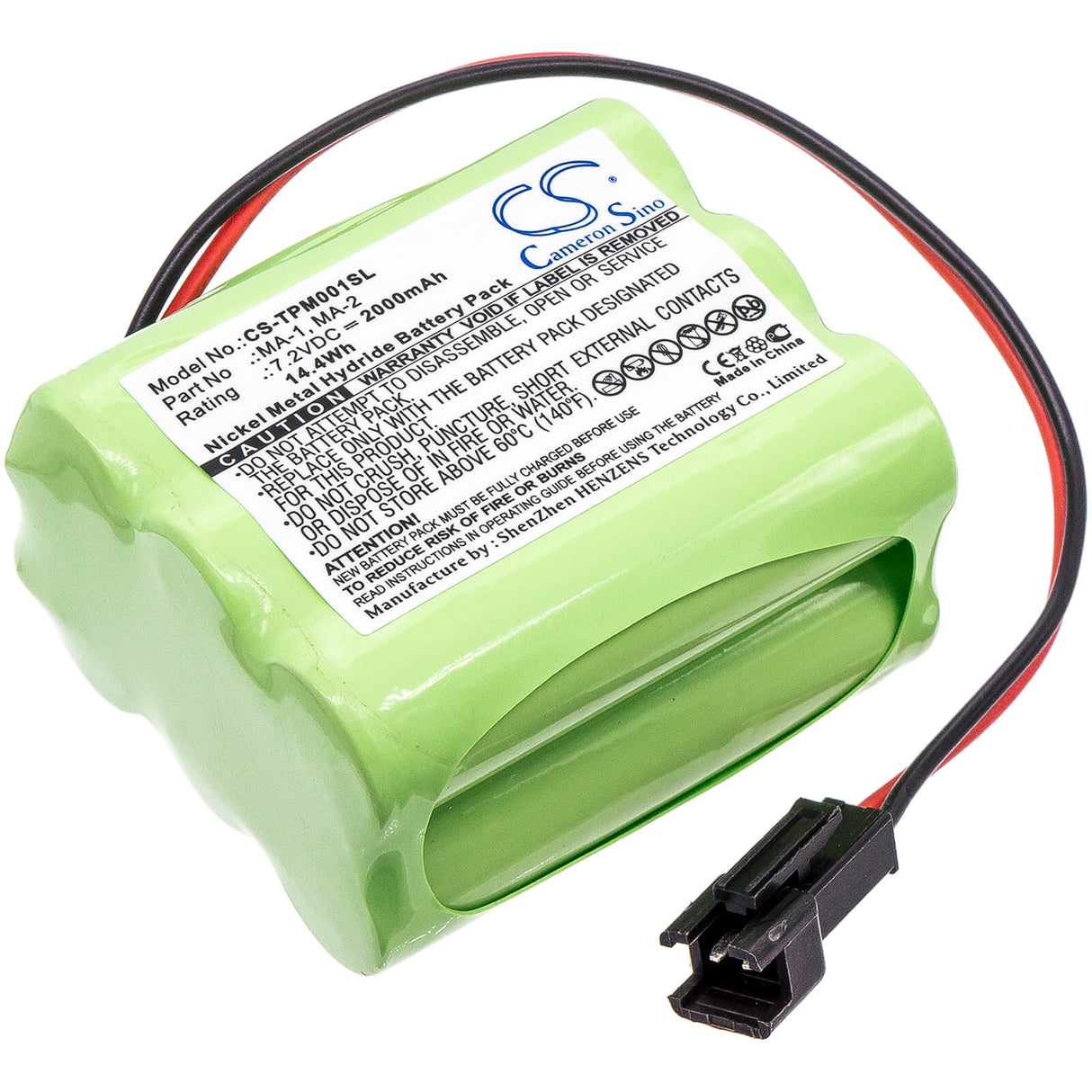 7.2V, Ni-MH, 2000mAh, DAB Digital battery fits Tivoli Audio, Ma-1, Ipal Ma-1, Ipal Ma-2, 14.4Wh DAB Digital Cameron Sino Technology Limited