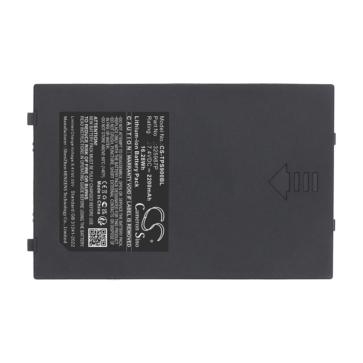 7.4V, Li-ion, 2200mAh, Payment Terminal battery fits Telpo, 325987P, TPS900, 16.28Wh Payment Terminal Cameron Sino Technology Limited