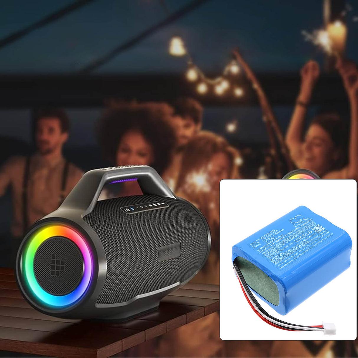 7.4V, Li-ion, 7800mAh, Speaker battery fits Tronsmart, INR18650-3S2P, Bang, 57.72Wh Speaker Cameron Sino Technology Limited