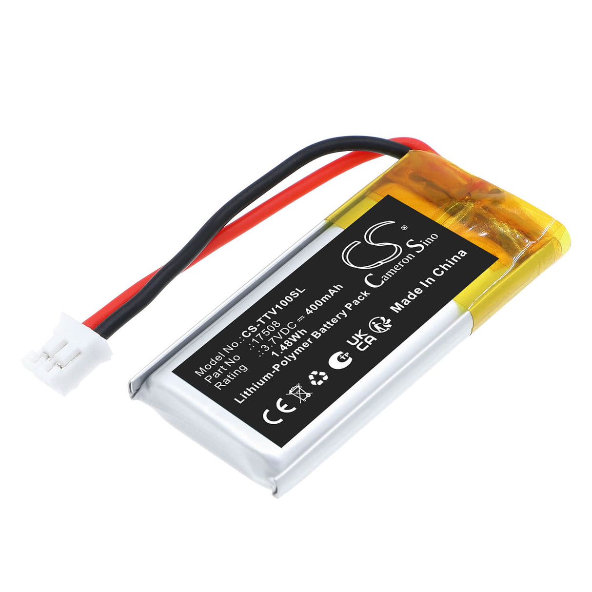 3.7V, Li-Polymer, 400mAh, Equipment, Survey, Test battery fits Tristartester, 17508, SMP-TT2, V1, 1.48Wh Equipment, Survey, Test Cameron Sino Technology Limited