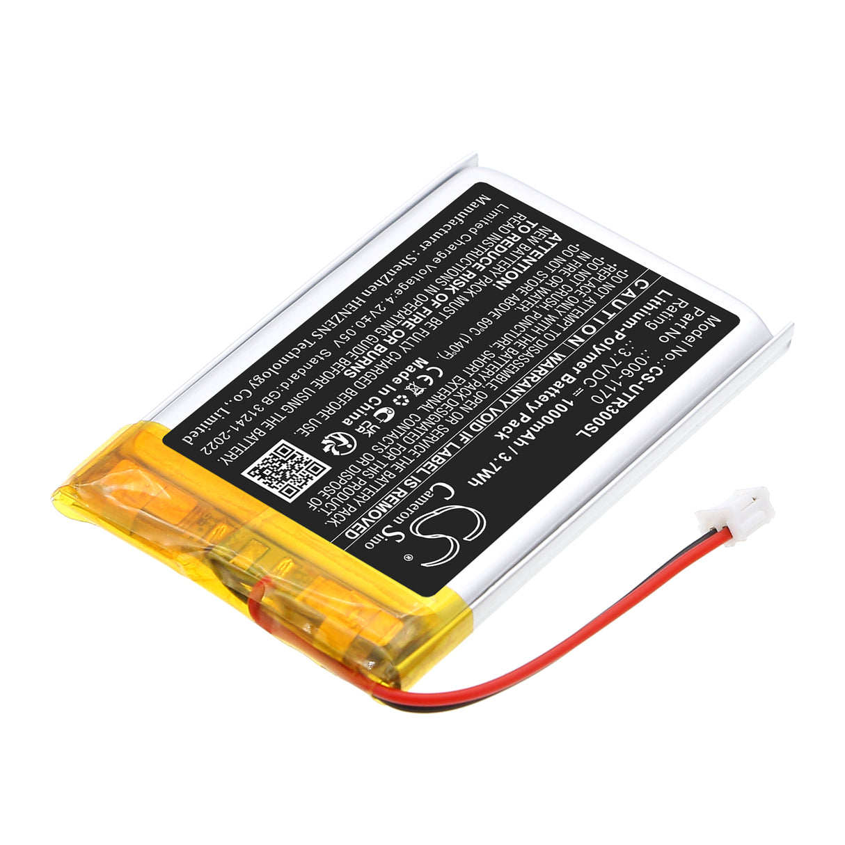 3.7V, Li-Polymer, 1000mAh, Wireless Headset battery fits UltraCOM, 006-1170, UltraCOM2, UltraCOM3, 3.7Wh Wireless Headset Cameron Sino Technology Limited