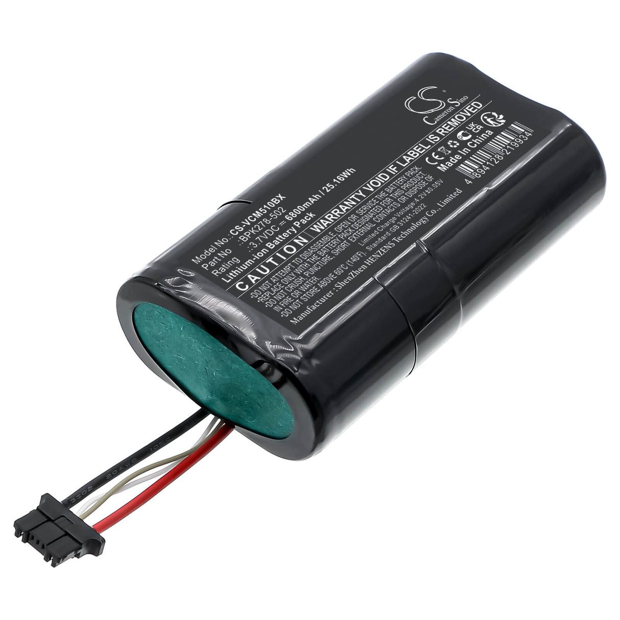 3.7V, Li-ion, 6800mAh, Payment Terminal battery fits Verifone, BPK278-502, Carbon Mobile 5, CM5P, 25.16Wh Payment Terminal Cameron Sino Technology Limited