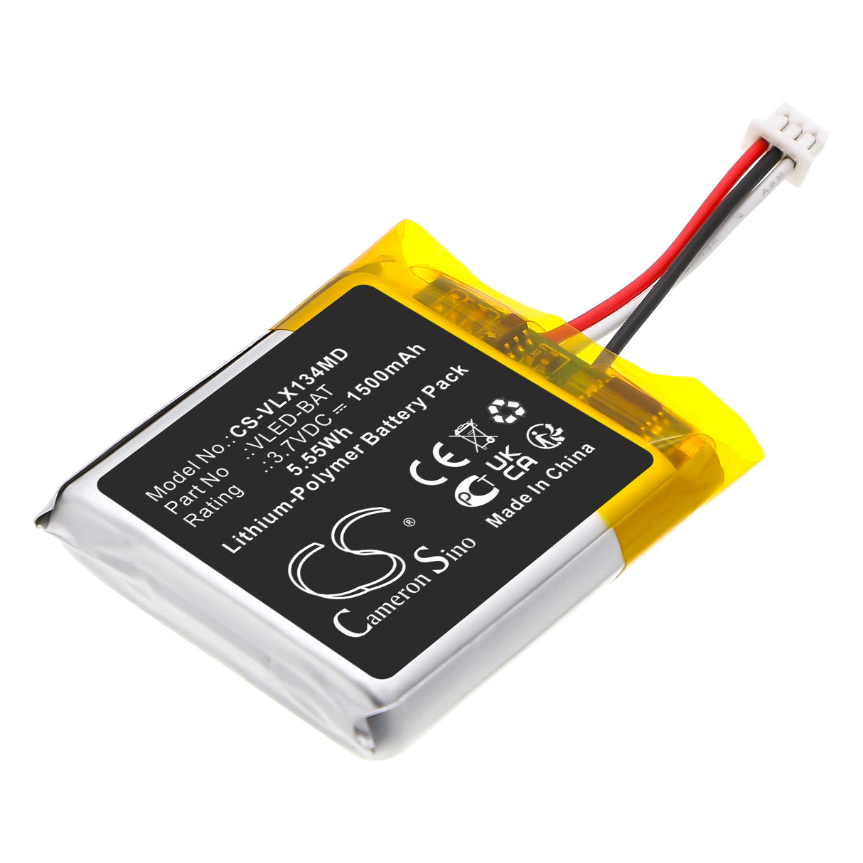 3.7V, Li-Polymer, 1500mAh, Medical battery fits Translite, VLED-BAT, EMS PRO IV LED Vein Finder, LED, 5.55Wh Medical Cameron Sino Technology Limited (Medical)