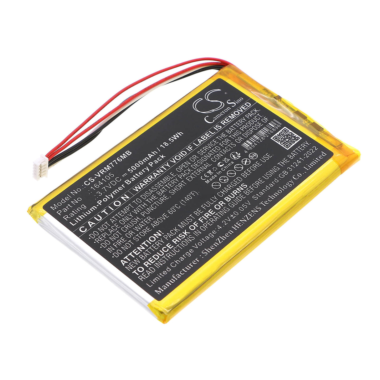 3.7V, Li-Polymer, 5000mAh, BabyPhone battery fits Vtech, 164105, LF915, LF920, 18.5Wh BabyPhone Cameron Sino Technology Limited