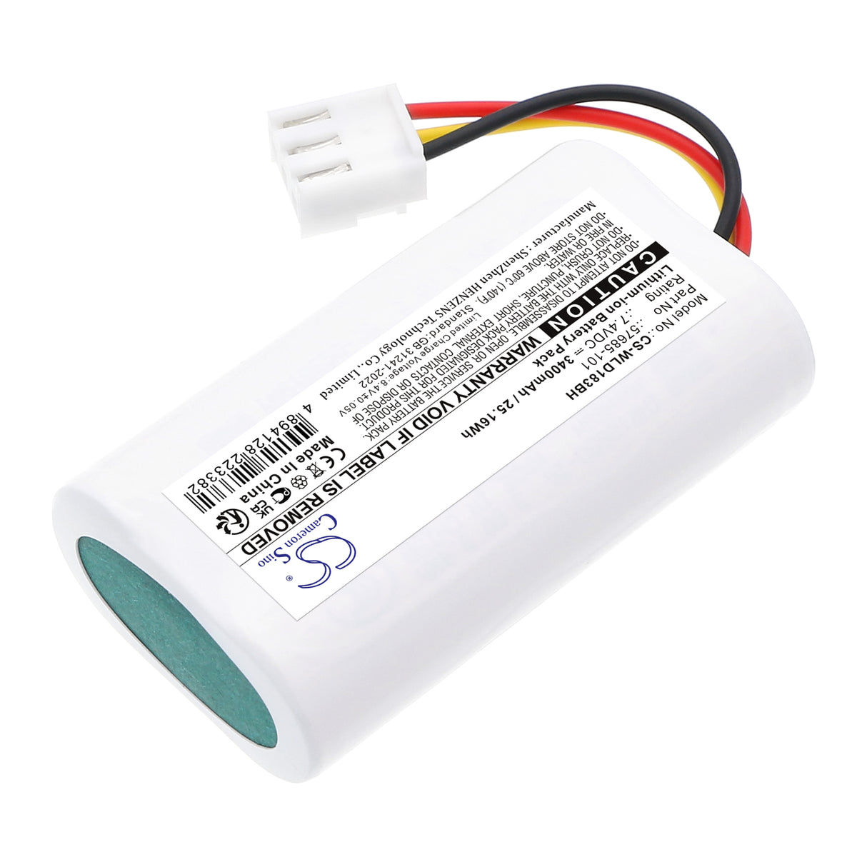 7.4V, Li-ion, 3400mAh, Alarm System battery fits Winland, 57685-101, D-011-0183, EnviroAlert Professional EAPro Gateway, 25.16Wh Alarm System Cameron Sino Technology Limited