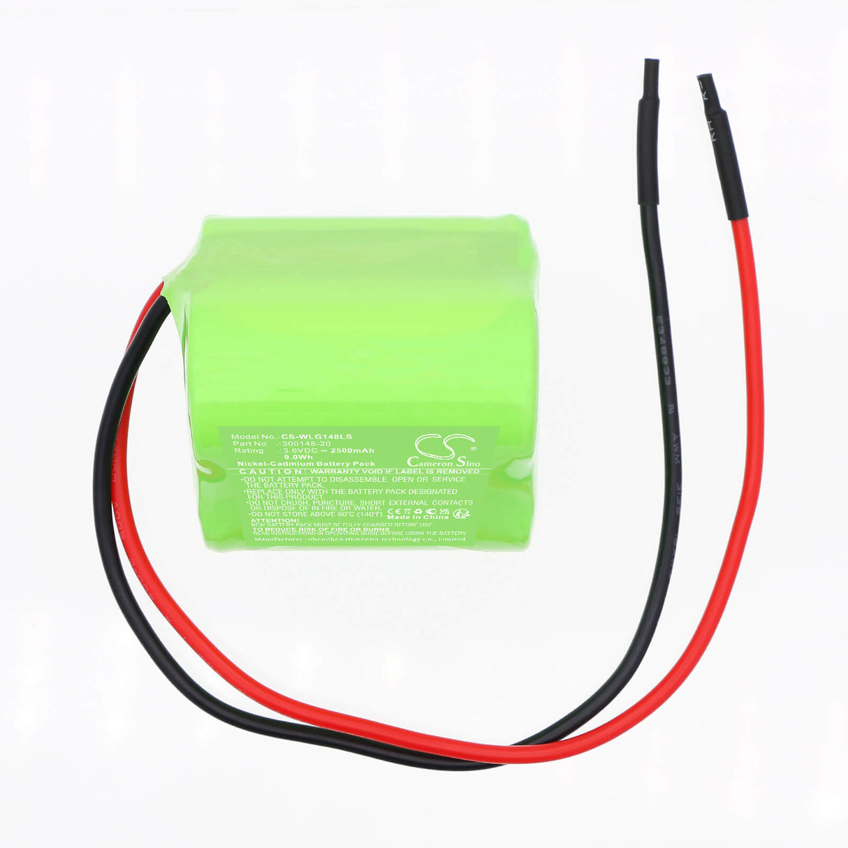 3.6V, Ni-CD, 2500mAh, Batterie d'éclairage de secours compatible avec Willing, 300148-20, Wi201575 VTC, 9.0Wh Éclairage de secours Cameron Sino Technology Limited