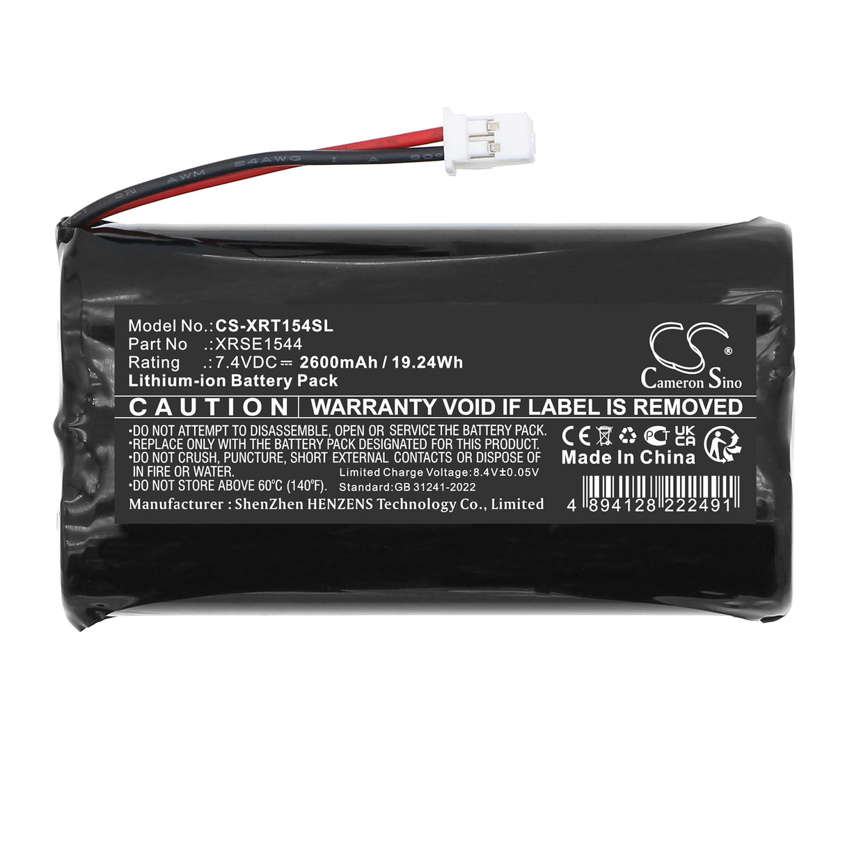 7.4V, Li-ion, 2600mAh, Equipment, Survey, Test battery fits X-Rite, XRSE1544, SE15-44, SE15-46, 19.24Wh Equipment, Survey, Test Cameron Sino Technology Limited