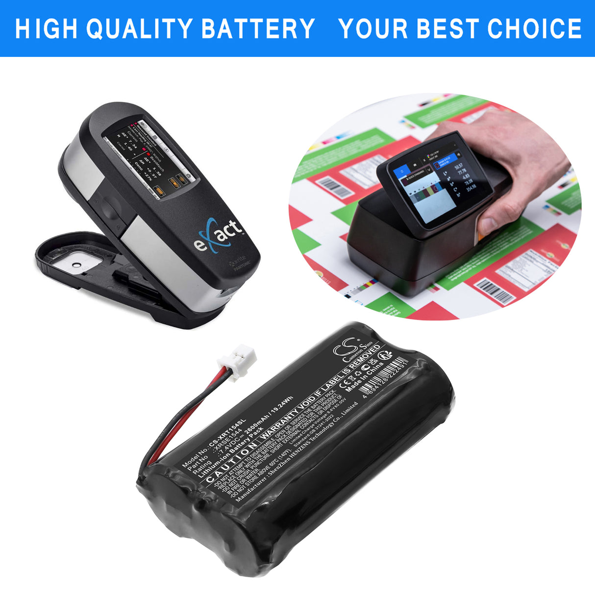 7.4V, Li-ion, 2600mAh, Equipment, Survey, Test battery fits X-Rite, XRSE1544, SE15-44, SE15-46, 19.24Wh Equipment, Survey, Test Cameron Sino Technology Limited