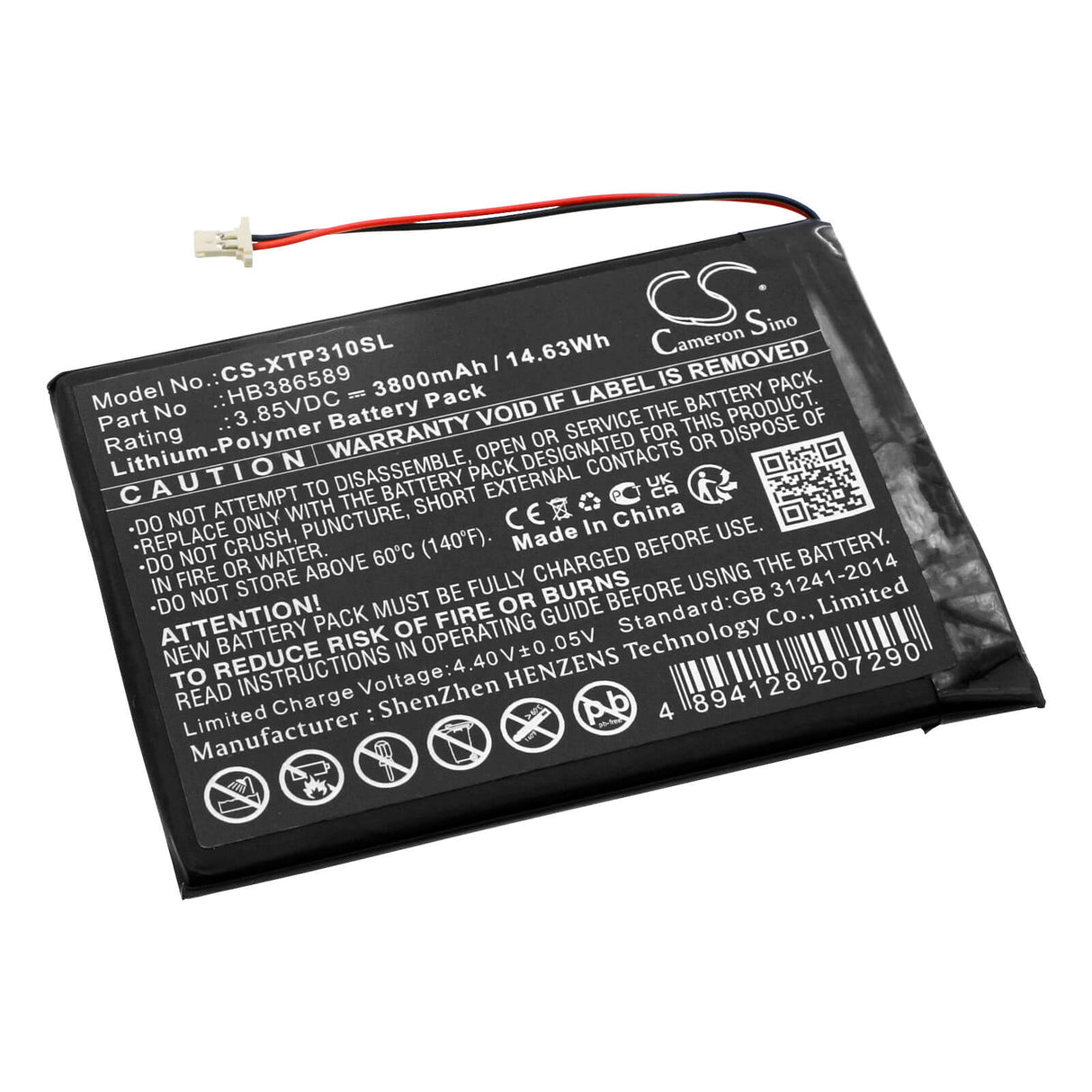 3.85V, Li-Polymer, 3800mAh Diagnostic Scanner Battery fits Xtool, Autopropad Lite, Autopropad Lite Version Auto K, 14.63Wh Diagnostic Scanner Cameron Sino Technology Limited