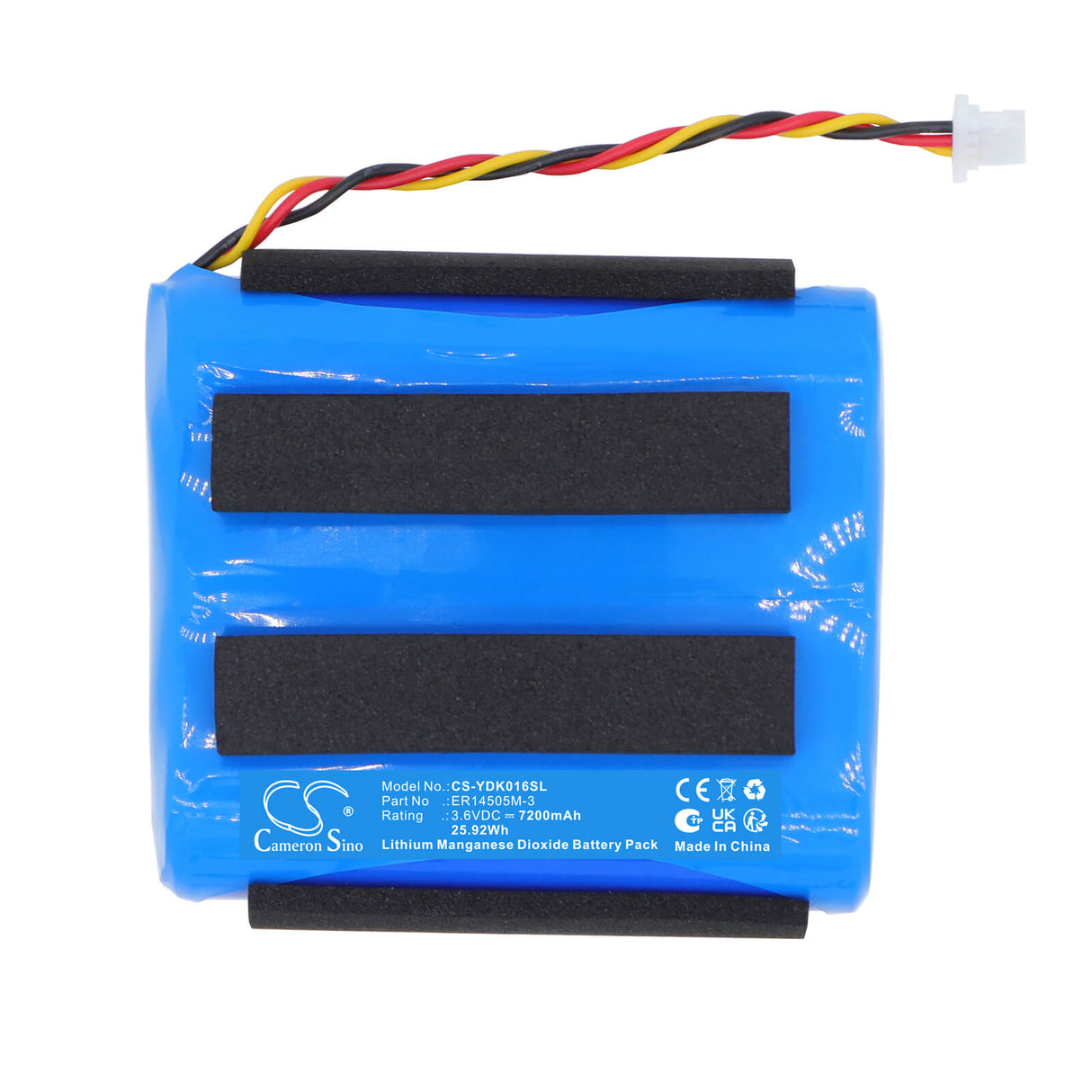 3.6V, Li-MnO2, 7200mAh, GPS, Navigator battery fits Yadom, ER14505M-3, Ercogener GPS trackers, K016, 25.92Wh GPS, Navigator Cameron Sino Technology Limited