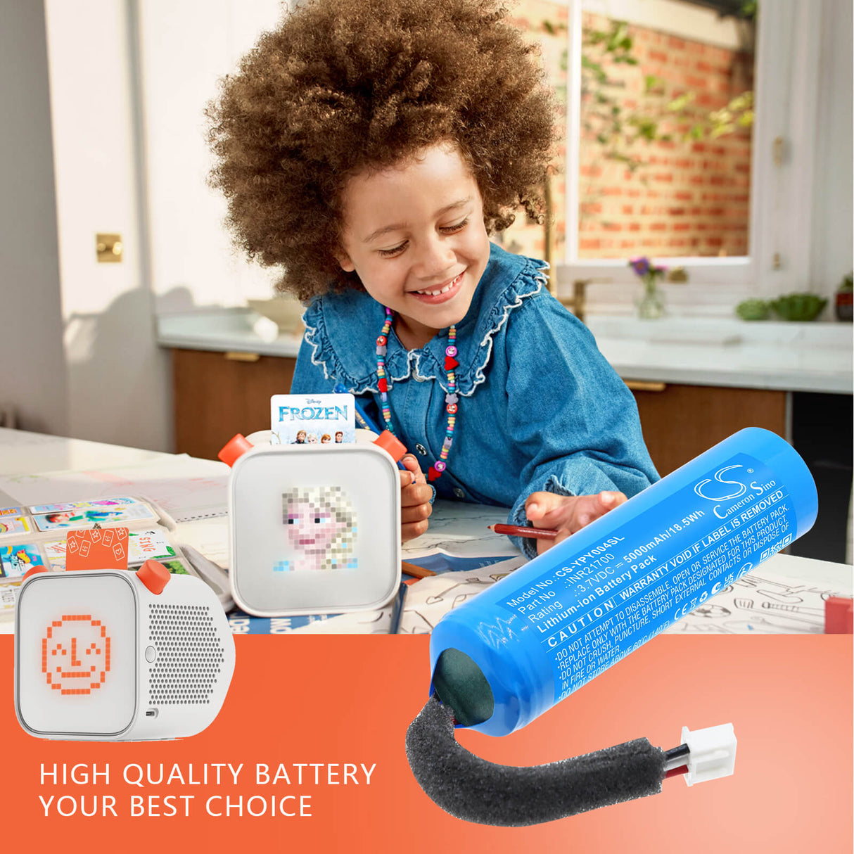 3.7V, Li-ion, 5000mAh, Speaker battery fits Yoto, INR21700, YP004, player 3rd Gen, 18.5Wh Speaker Cameron Sino Technology Limited