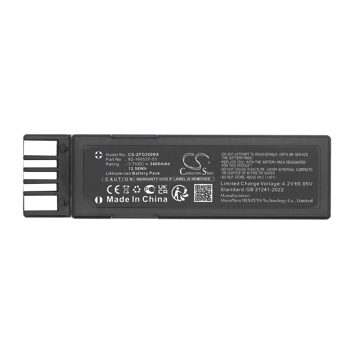 3.7V, Li-ion, 3400mAh, Barcode Scanner battery fits Zebra, Rfd2000, 12.58Wh Barcode Scanner Cameron Sino Technology Limited