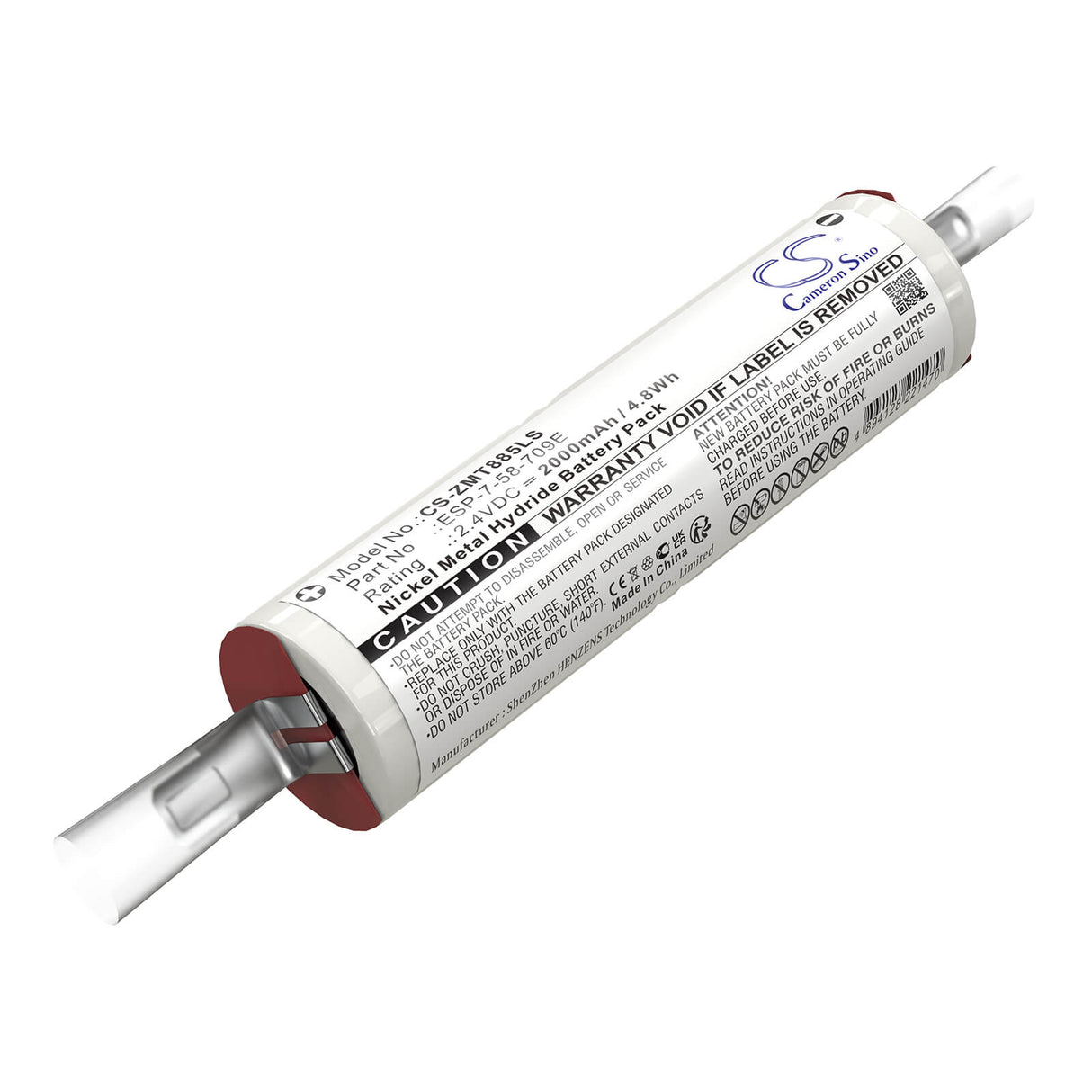 2.4V, Ni-MH, 2000mAh, Batterie d'éclairage de secours compatible avec Existalite, BTF114, BTF-114, 4.8Wh Éclairage de secours Cameron Sino Technology Limited