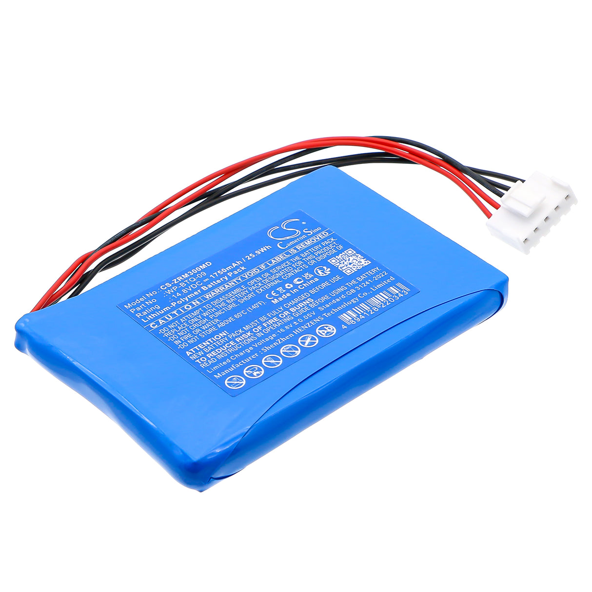 14.8V, Li-Polymer, 1750mAh, Medical battery fits Zoncare, WP-BTQ-09, iMAC 300, 25.9Wh Medical Cameron Sino Technology Limited (Medical)