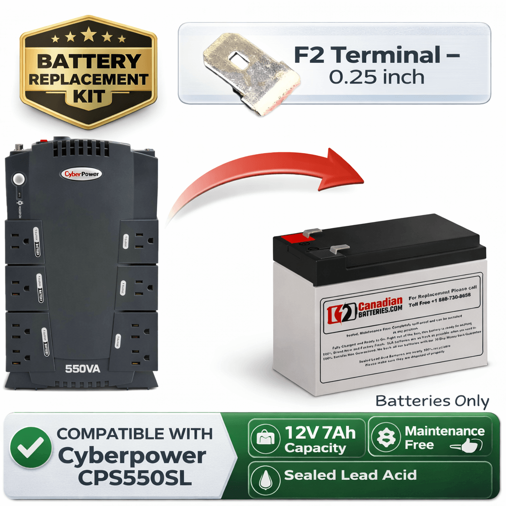 Battery For Cyberpower Cps550sl UPS, 1 X 12v, 7ah UPS Batteries CB Range