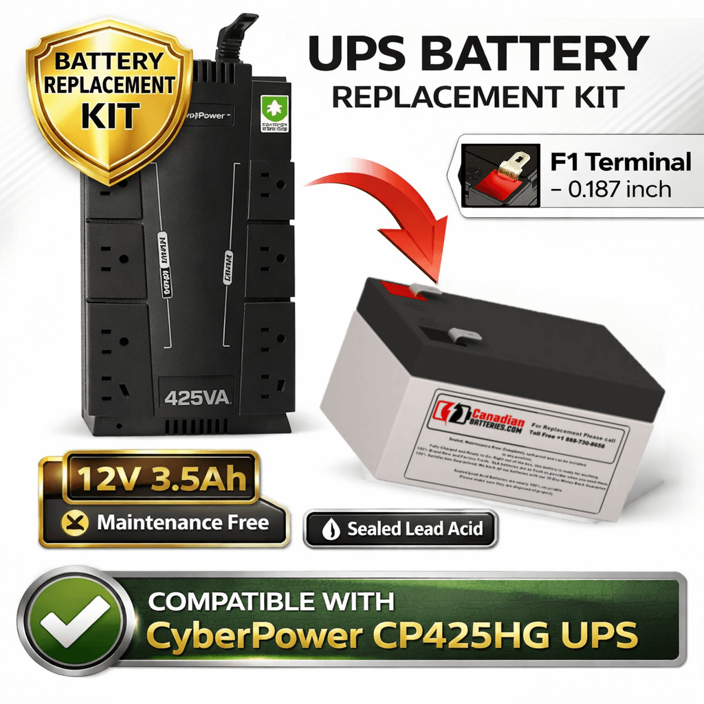 Battery For Cyberpower Cp425hg UPS, 1 X 12v, 3.5ah - 42wh UPS Batteries CB Range