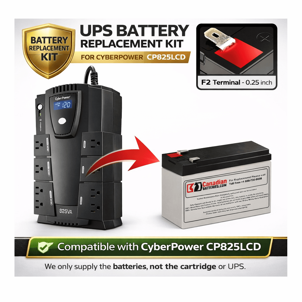 Battery For Cyberpower Cp825lcd UPS, 1 X 12v, 9ah - 108wh UPS Batteries CB Range