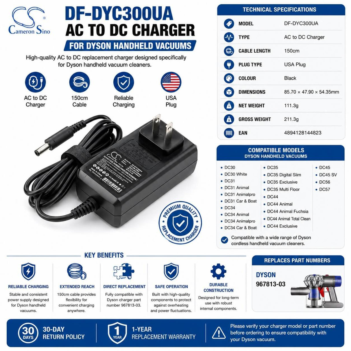 Vacuum Battery Charger For Dyson, Dc30, Dc31, Dc35 Battery Charger Cameron Sino Technology Limited