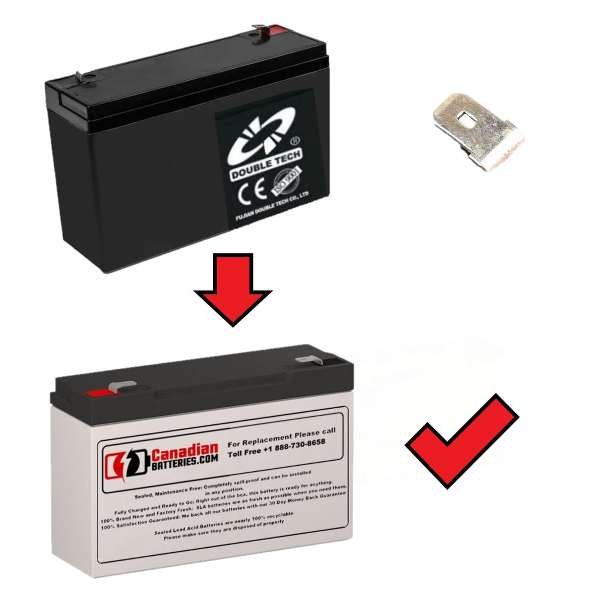 6V, 12Ah, batterie de remplacement pour Double Tech Db6-12 avec bornes F2 Plomb-acide scellé CB Générique