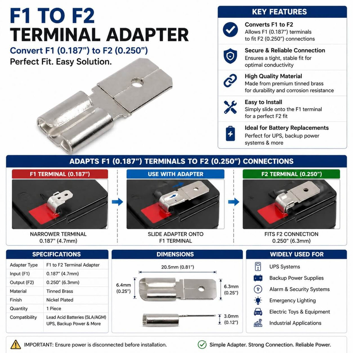 Toro 106-8397 Battery Replacement – 12V AGM with F1 / F2 Terminals Sealed Lead Acid CB Range