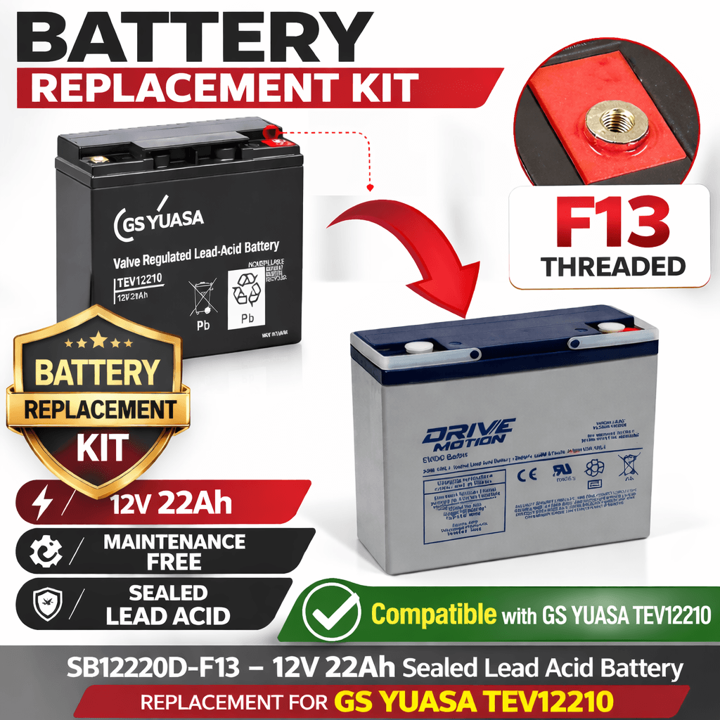 GS Yuasa TEV12210 Replacement Battery 12V 22Ah AGM Sealed Lead Acid CB Generic