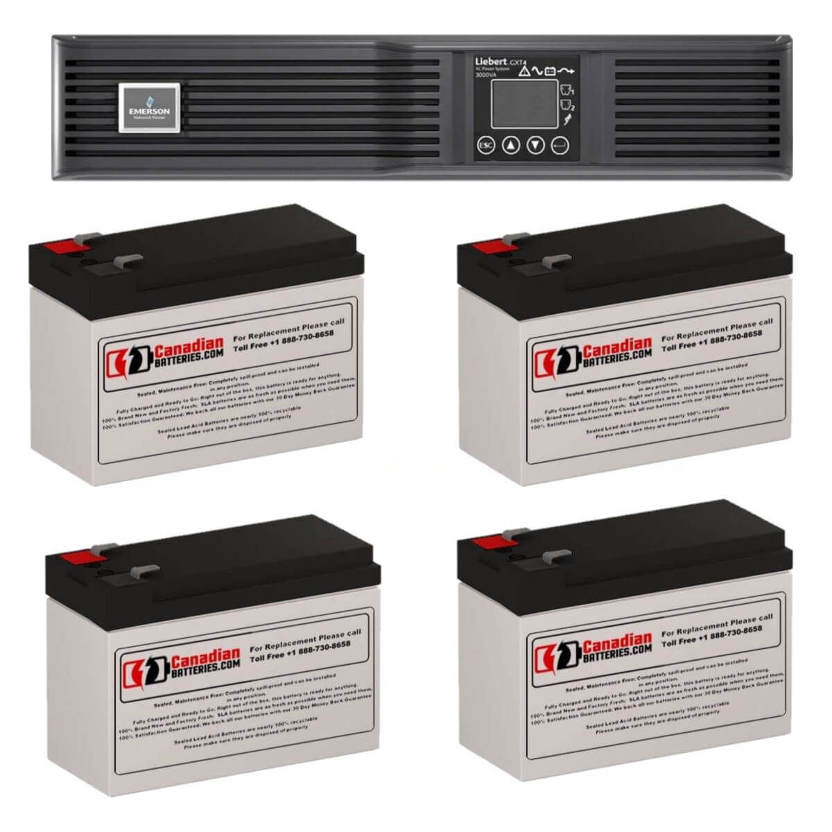 Système UPS Liebert GXT4-1500RT120, Cartouche de batterie 4 X 12v 9ah Batteries UPS Gamme CB