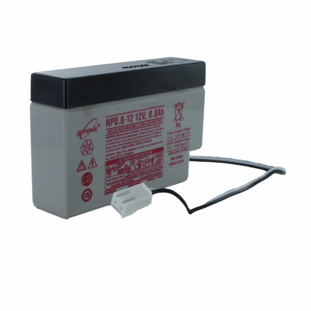 12V, 0.8Ah, battery for AlarmForce Home Alarm Compatible, with J2/JST terminals Sealed Lead Acid (Special) CB Generic
