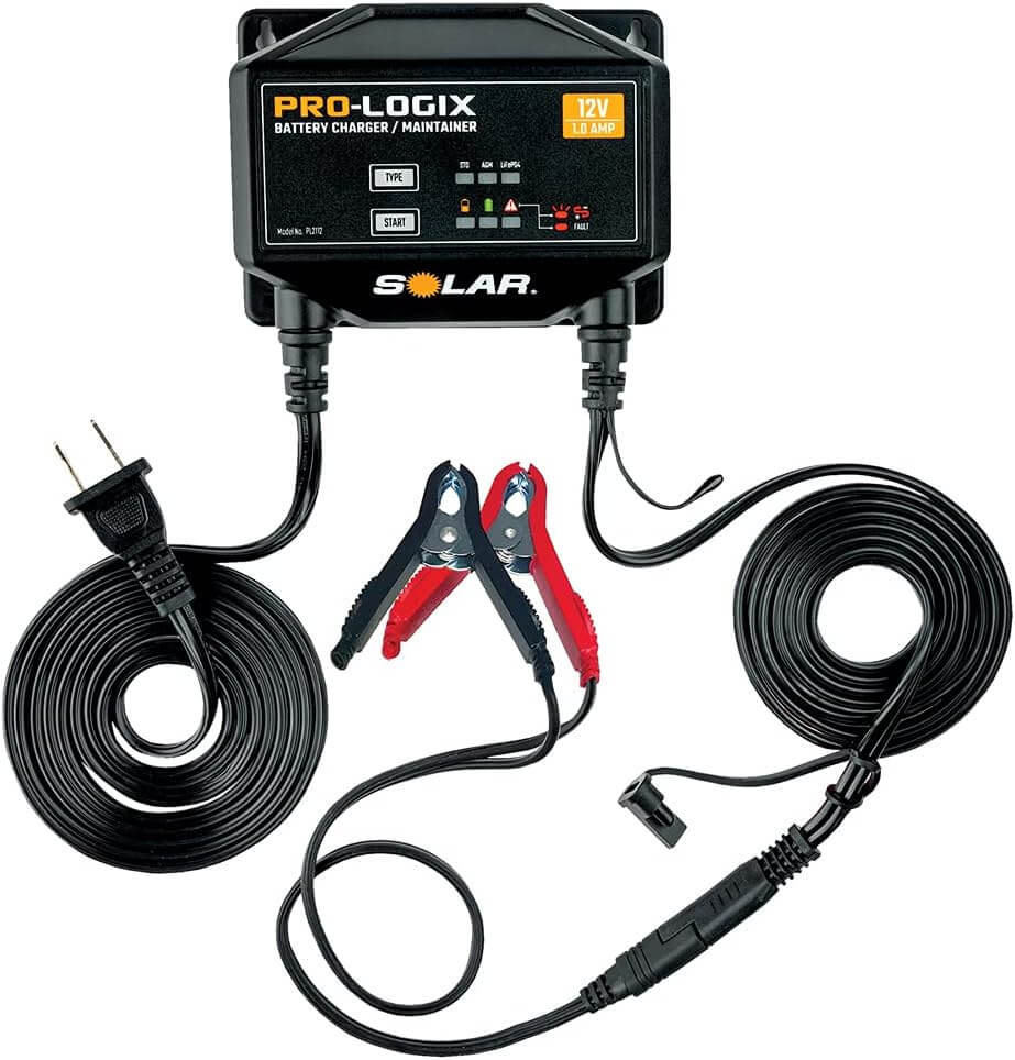 12V, 1 Amp Battery Charger, Battery Maintainer, and Battery Desulfator with Temperature Compensation Chargers, Boosters,Testers Clore Automotive