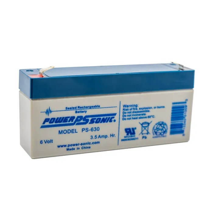 Powersonic 6 Volt 3.5 Amp Hour Sealed Lead Acid Battery replaces Panasonic LC-R063R4P Sealed Lead Acid (Special) Power-Sonic