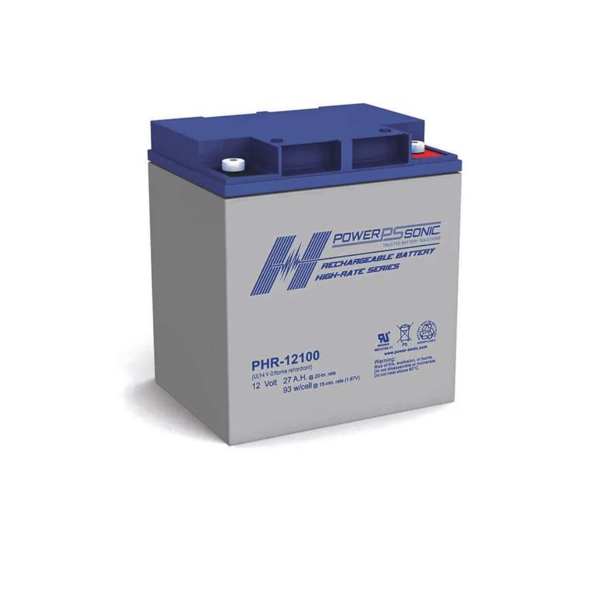 12V, 28Ah (10Hr), Enersys Datasafe 12hx100r-fr with T12 Terminals replacement from Powersonic Sealed Lead Acid (Special) Powersonic