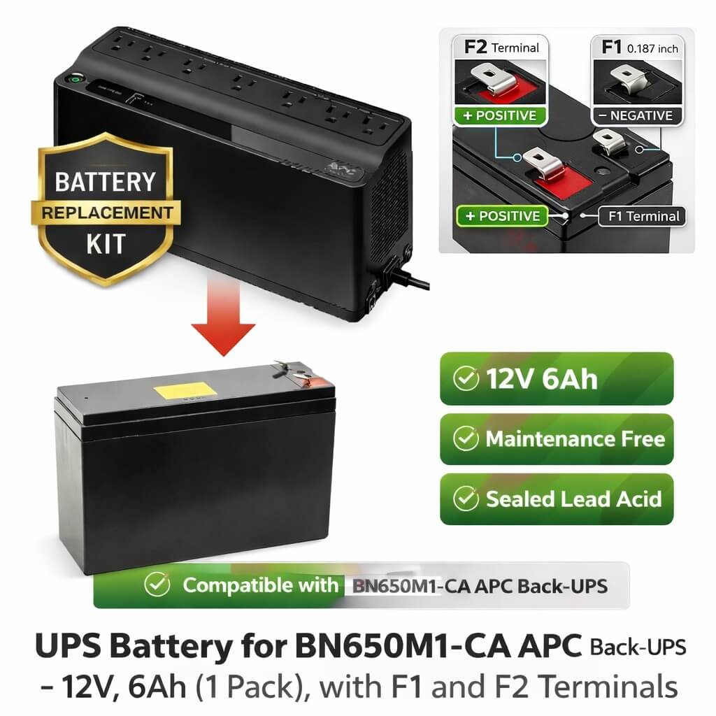 BN650M1-CA Apc Back UPS Battery, 650VA, 120V UPS Batteries CB Range