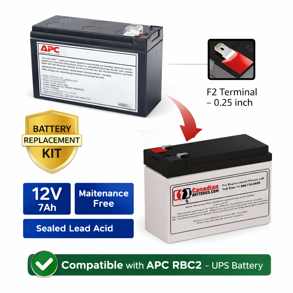 Apc Rbc2 Replacement Battery Cartridge 12v 7ah Backup Battery UPS Batteries CB Range