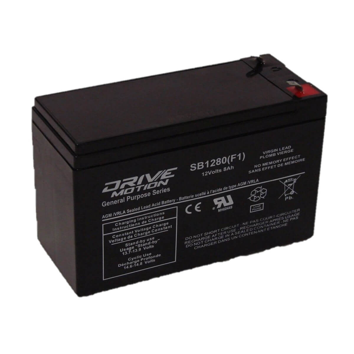 Drivemotion SB1280-F1, 12V, 8Ah (96Wh) General Purpose/Standby AGM battery Sealed Lead Acid (Special) Drivemotion