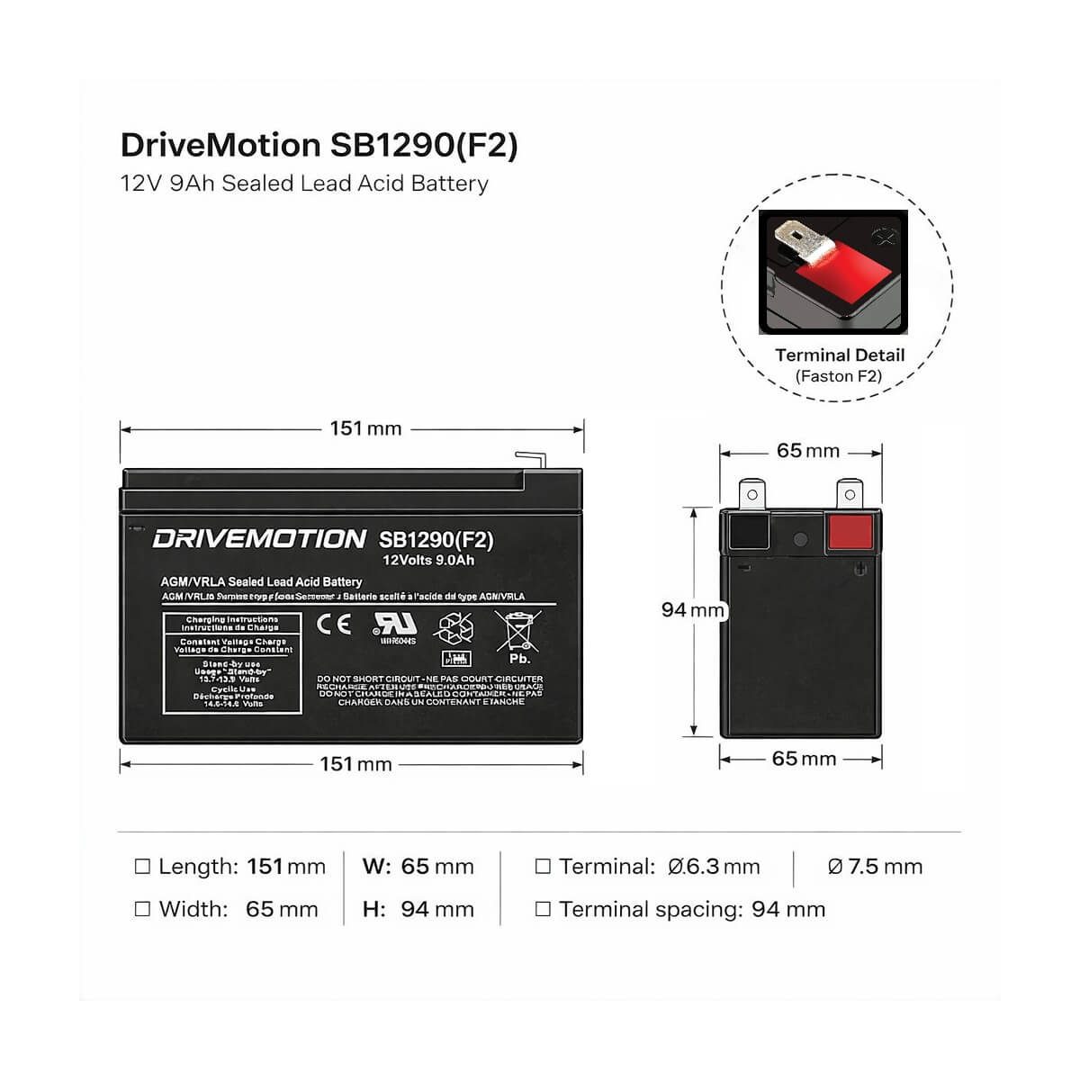 12V 9AH Battery – The Ultimate Replacement Powerhouse for Scooters and Mobility Vehicles Sealed Lead Acid (Special) DriveMotion