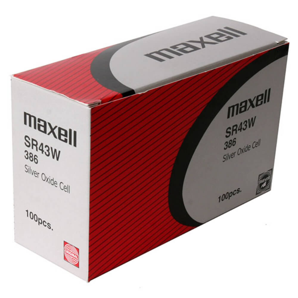 Five Pieces of 386 - Sr43w 1.55 Volt Silver Oxide Battery Replacement Coin Cell Batteries Maxell