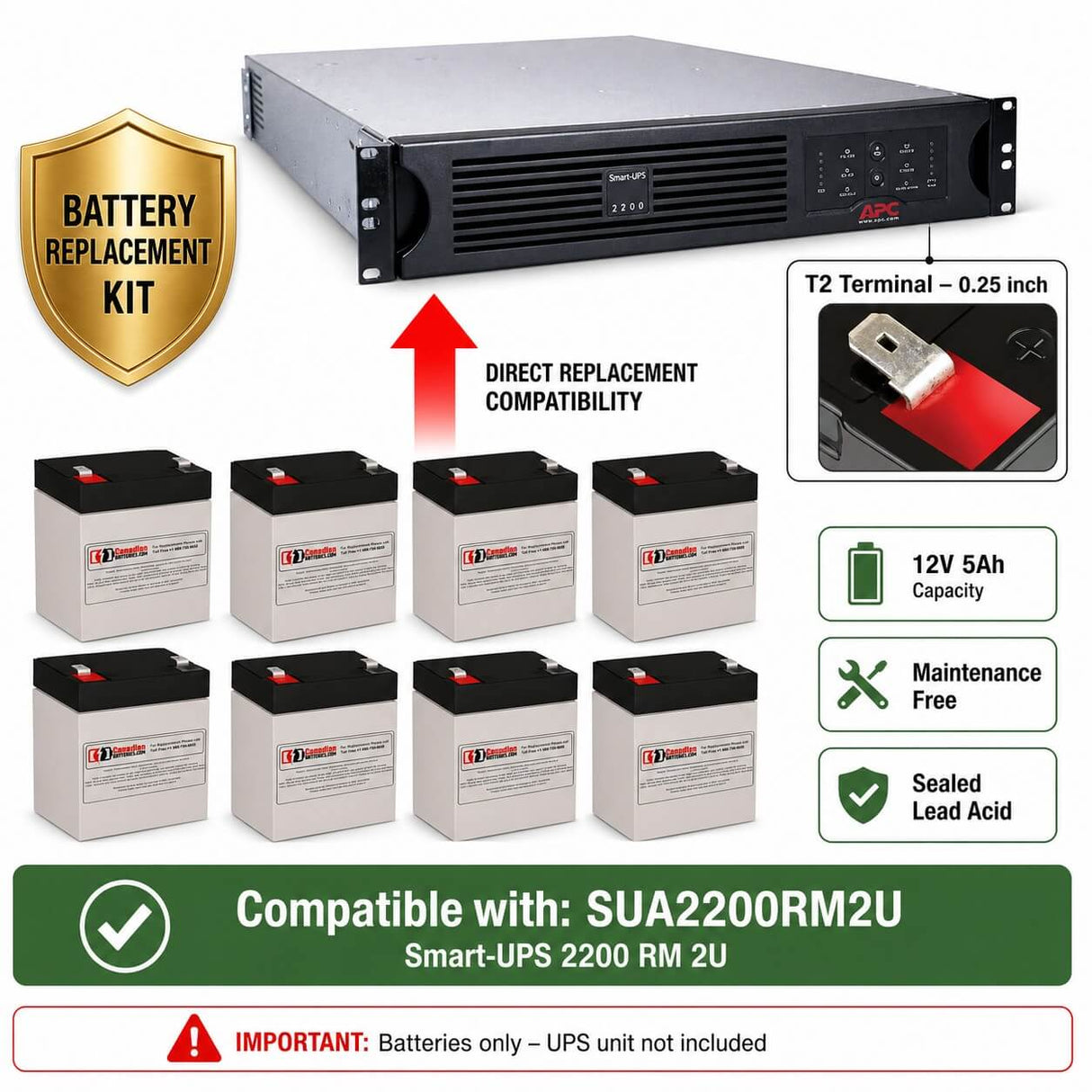 Sua2200rm2u Smart-UPS 2200 Rm 2u Apc Smart UPS Battery UPS Batteries CB Range